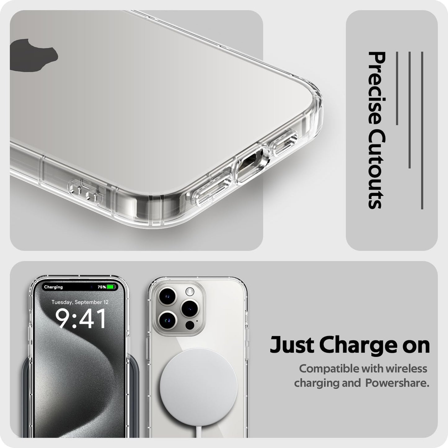 Clear Magnetic Case for iPhones 15 Pro Max