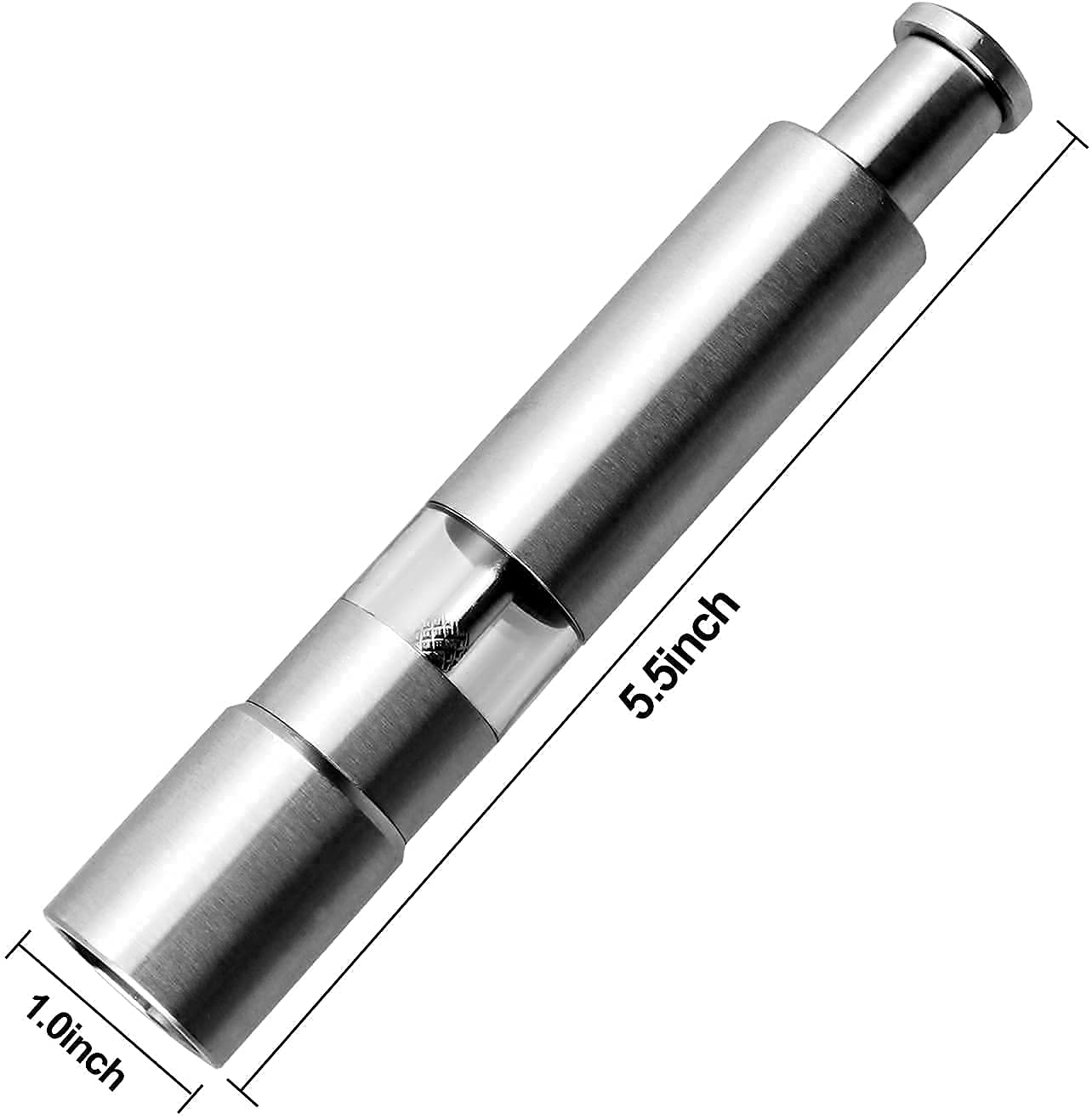 Thumb Press Stainless Steel Pepper Mill Grinder