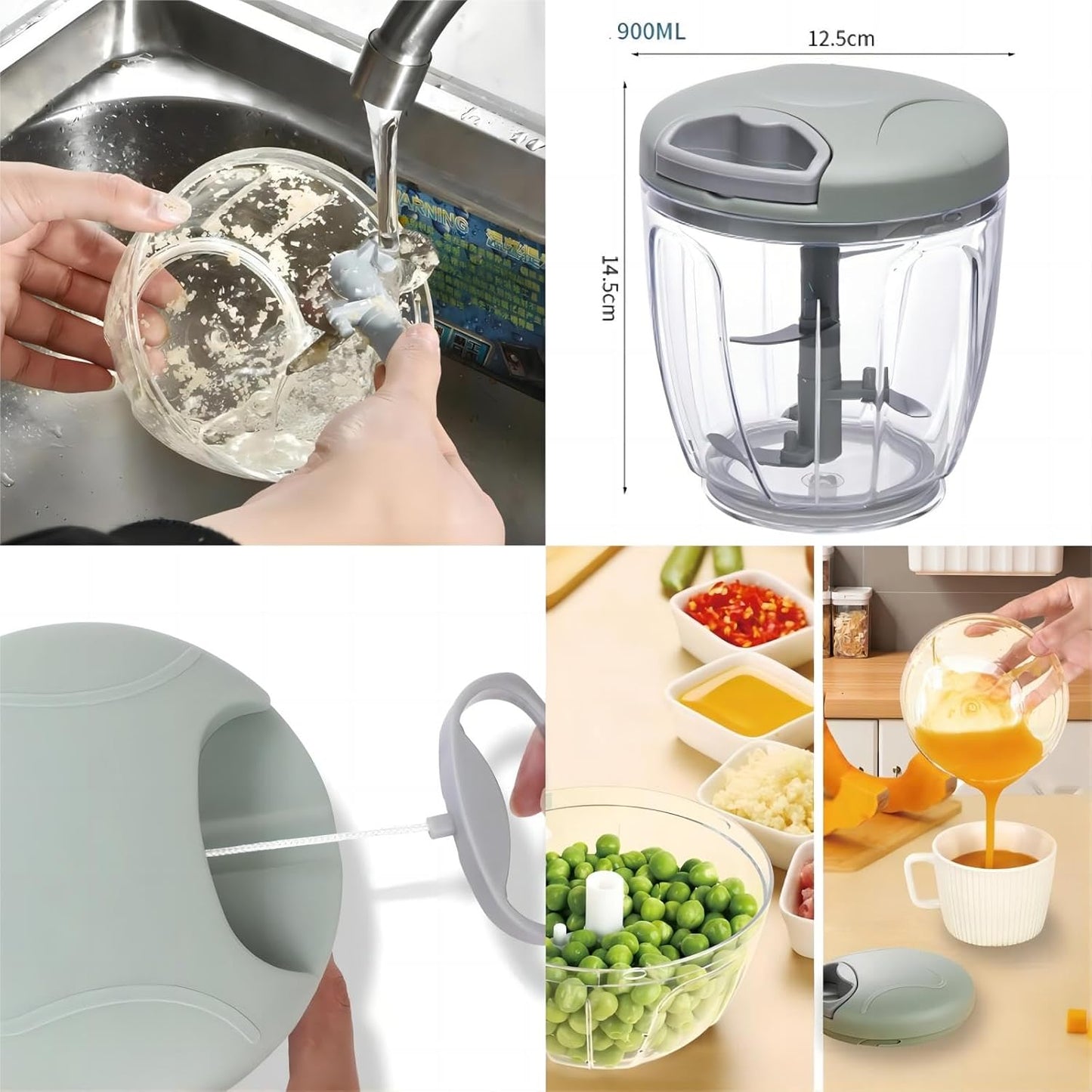 5 Blades Hand Cutter - Food Chopper