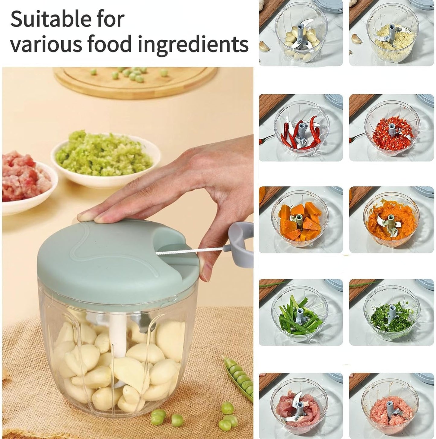 5 Blades Hand Cutter - Food Chopper